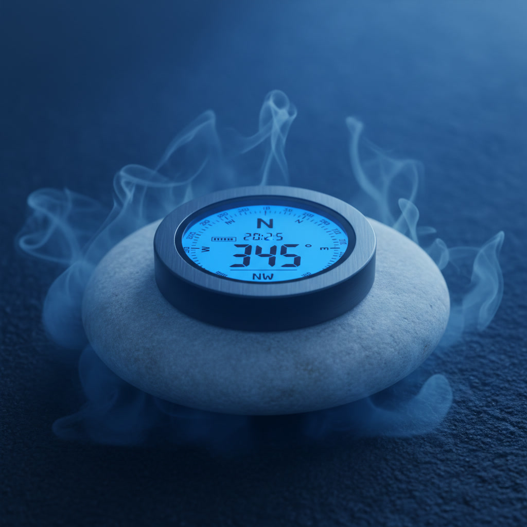 gemini-2.5-flash-image_A_modern_black_or_dark_gray_digital_outdoor_compass_lies_perfectly_flat_on_a_smo-0